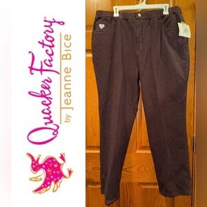 NWT 1X Short Dream Jeannes Straight Leg in Dark Chocolate Brown